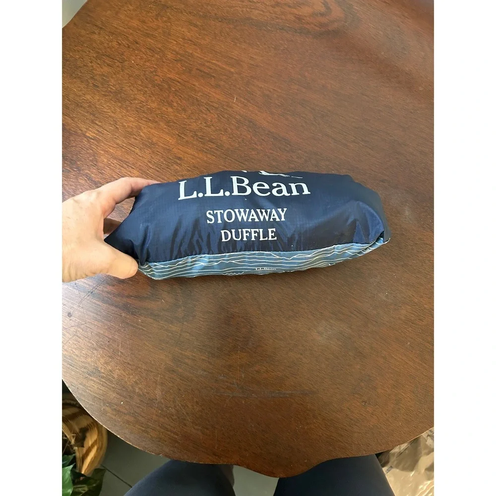 LL Bean Stowaway II Duffle Bag Bright Navy Packable Travel Gym Bag 512872